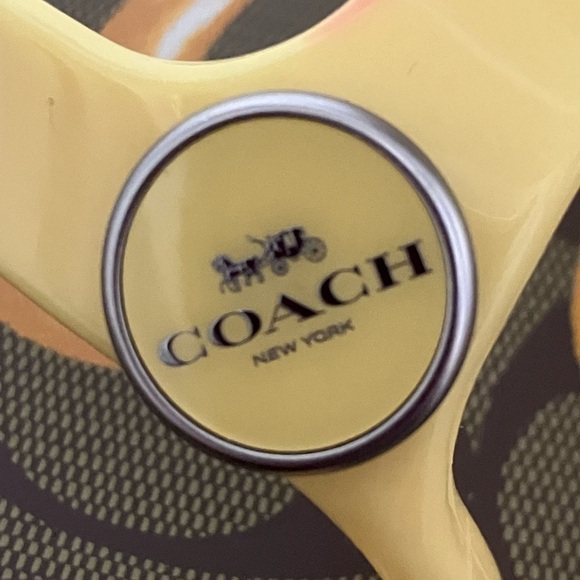 Coach Zyan Yellow Banana Print Sandals - Picture 2 of 8